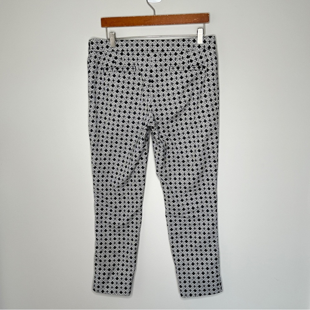 Tory Burch Heidi Jacquard Crop Pants Side Zip Workwear Office Business Size 10 - Picture 12 of 12